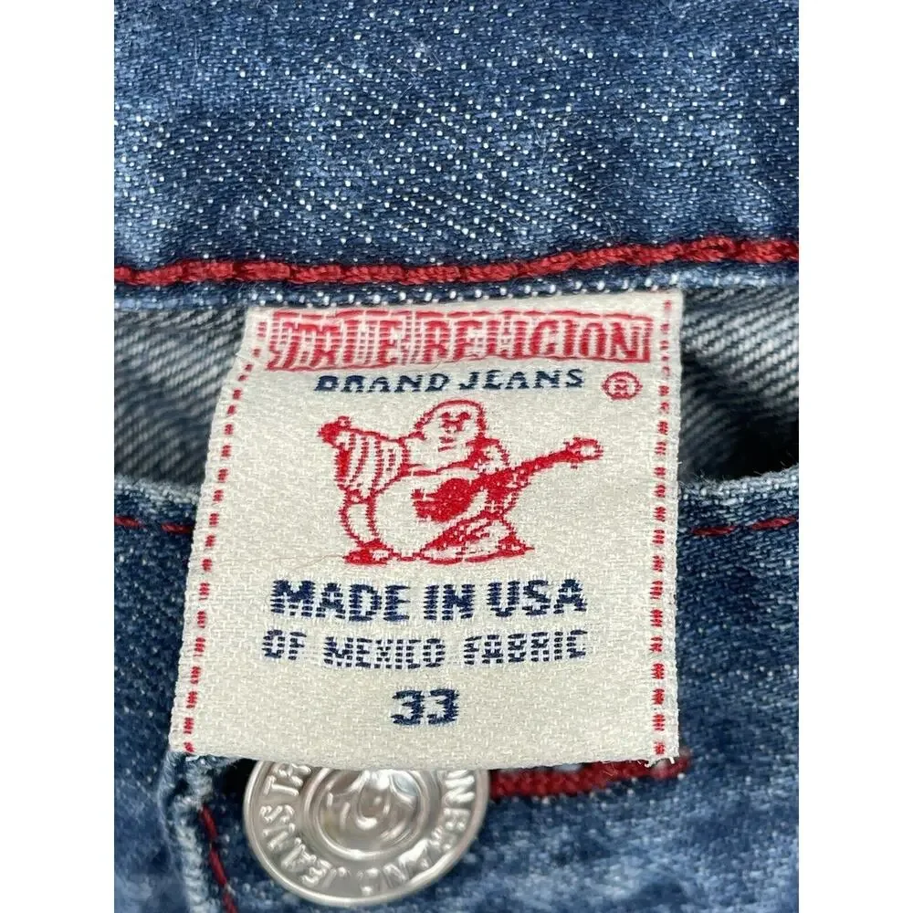 True Religion Bootcut Jeans Flap Pocket Tag reads size 33 waist measures 36